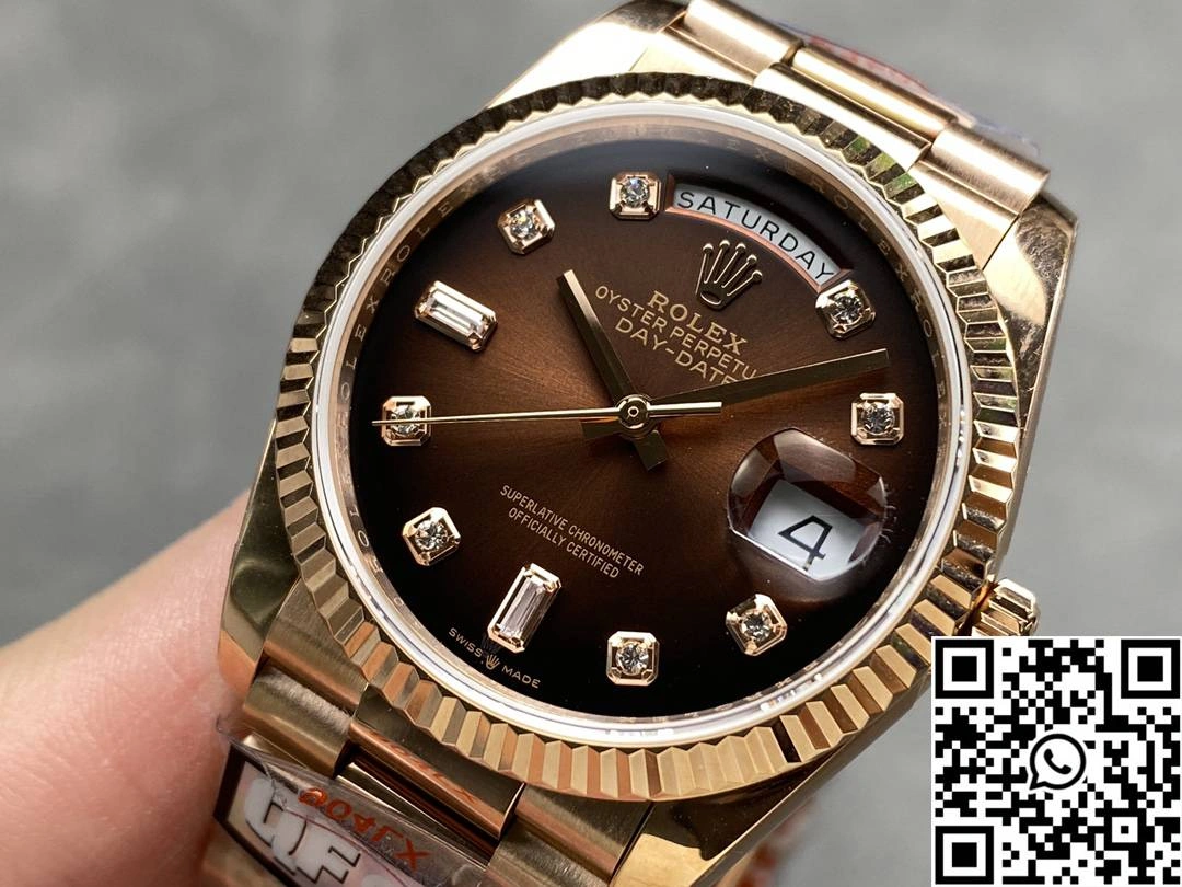 Rolex Day Date 36mm M128235-0037 QF Factory v5 Tungsten Steel Chocalate Dial Bold 924