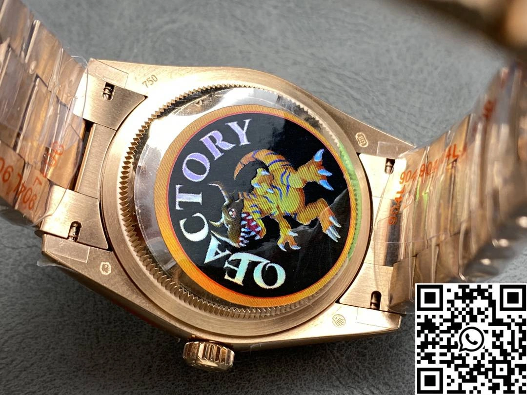 StreetReady Rolex Day Date 36mm M128235 QF Factory v5 Tungsten Steel Rose Gold Chocalate Dial 961