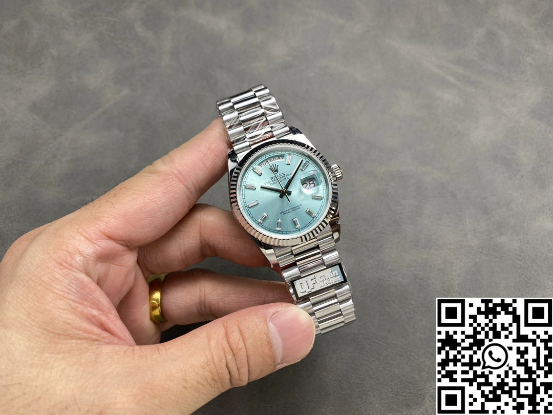 Rolex Day Date 36mm M128236-0009 QF Factory v5 Tungsten Steel Blue Dial Affordable 940