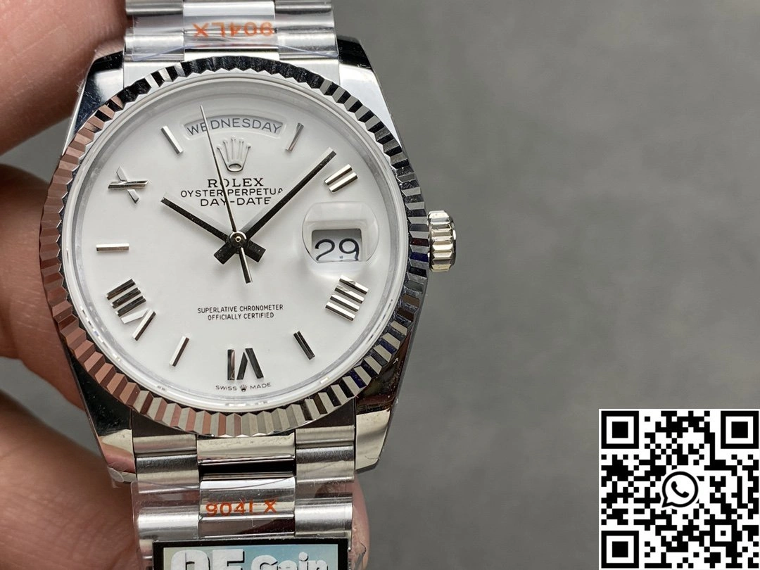 Stylish Rolex Day Date 36mm M128236-0017 QF Factory v5 Tungsten Steel White Dial 925