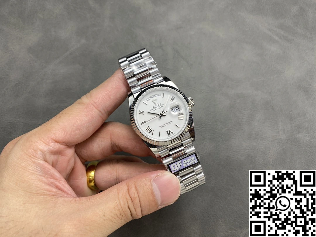 Stylish Rolex Day Date 36mm M128236-0017 QF Factory v5 Tungsten Steel White Dial 925