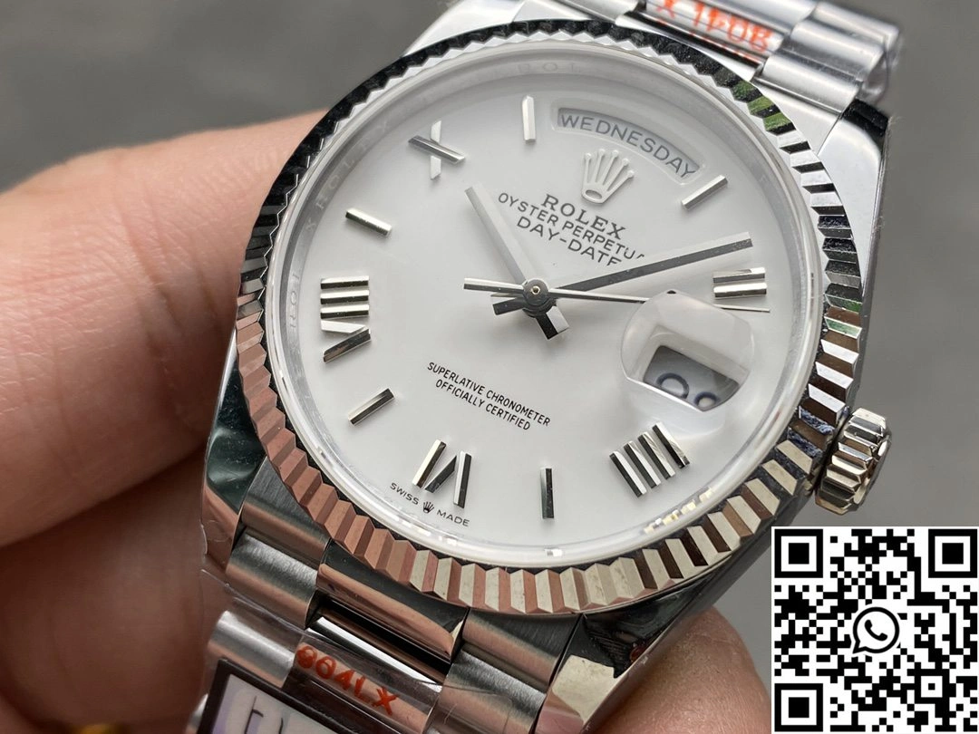 Stylish Rolex Day Date 36mm M128236-0017 QF Factory v5 Tungsten Steel White Dial 925
