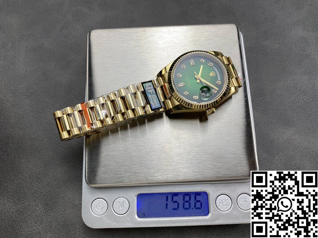 Lightweight Rolex Day Date 36mm M128238-0069 QF Factory v5 Tungsten Steel Yellow Gold Green Dial 922