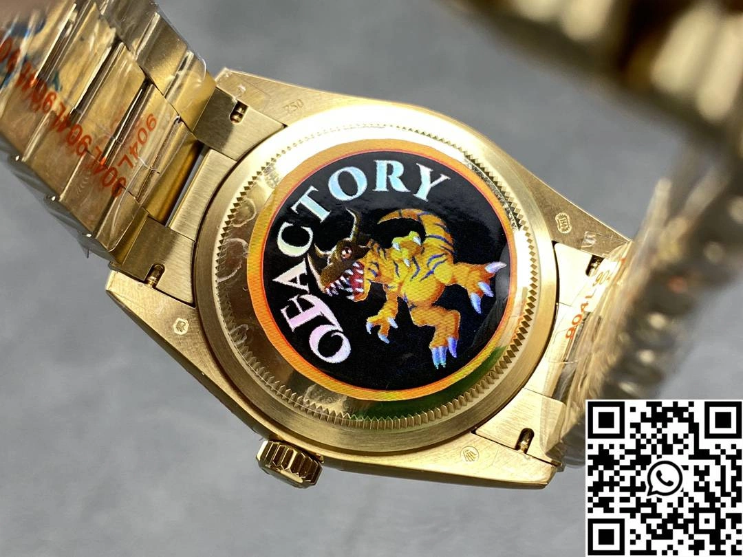 Rolex Day Date 36mm M128238-0113 QF Factory v5 Tungsten Steel Yellow Gold White Dial Resilient 987
