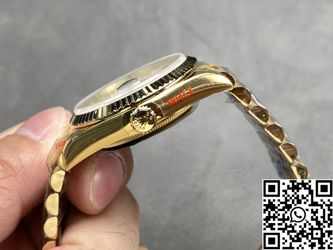 Rolex Day Date 36mm M128238-0113 QF Factory v5 Tungsten Steel Yellow Gold White Dial Resilient 987