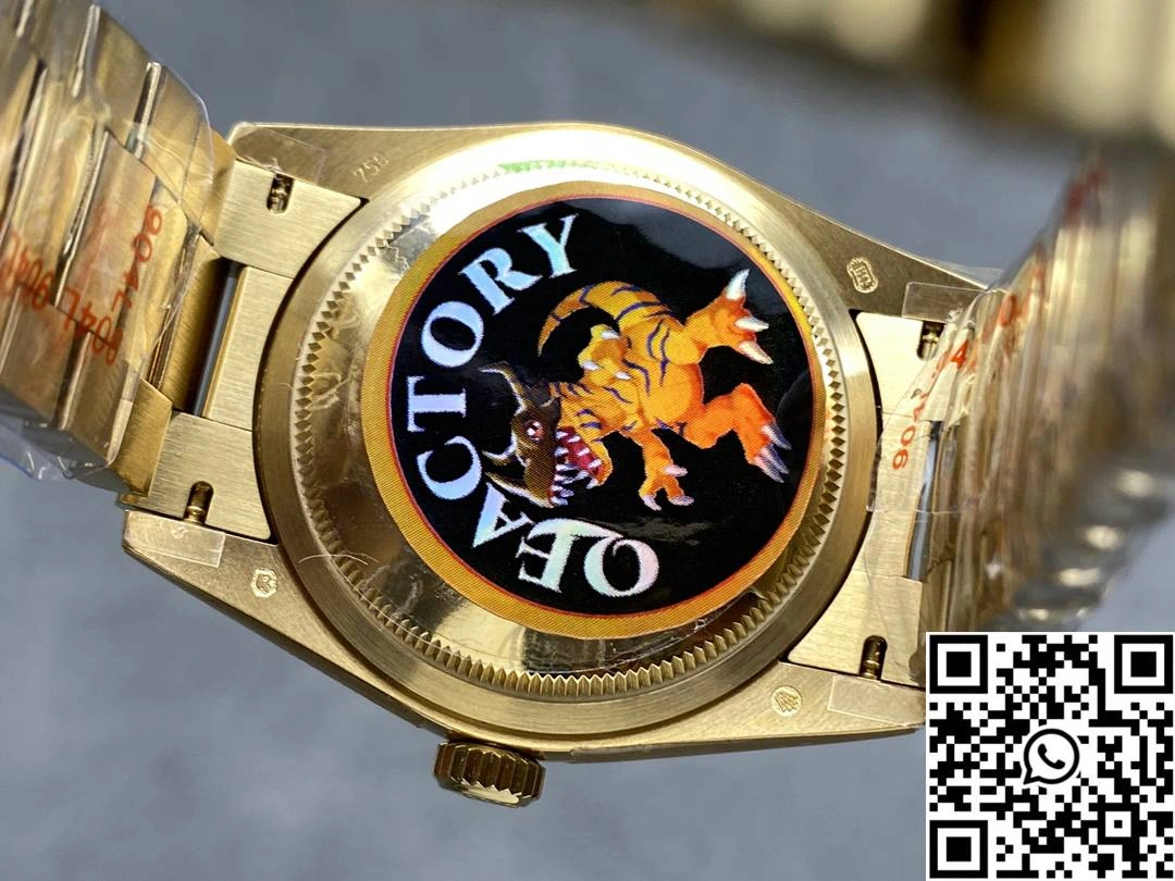 Premium Rolex Day Date 36mm M128238-0118 QF Factory v5 Tungsten Steel Yellow Gold Green Dial 1005