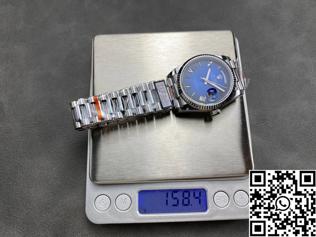 Rolex Day Date 36mm M128239-0069 QF Factory v5 Tungsten Steel Blue Dial Elegant 966