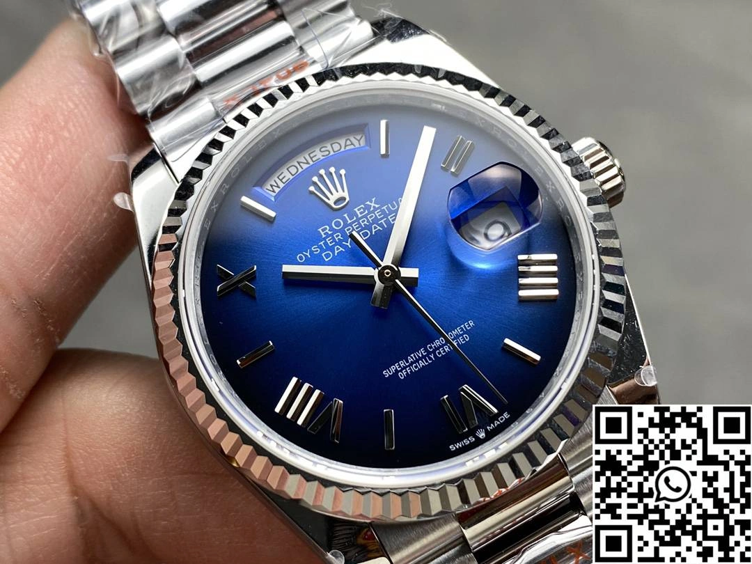 Rolex Day Date 36mm M128239-0069 QF Factory v5 Tungsten Steel Blue Dial Elegant 966