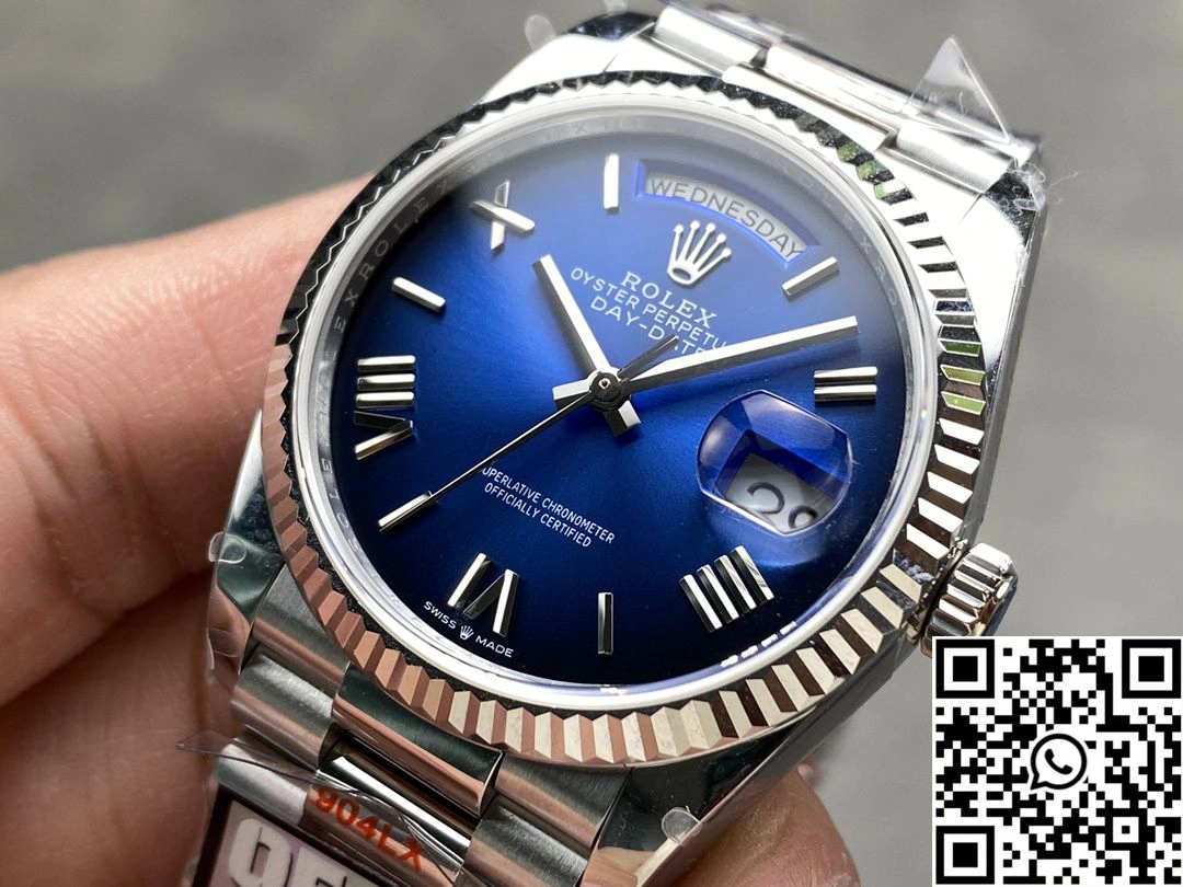 Rolex Day Date 36mm M128239-0069 QF Factory v5 Tungsten Steel Blue Dial Elegant 966