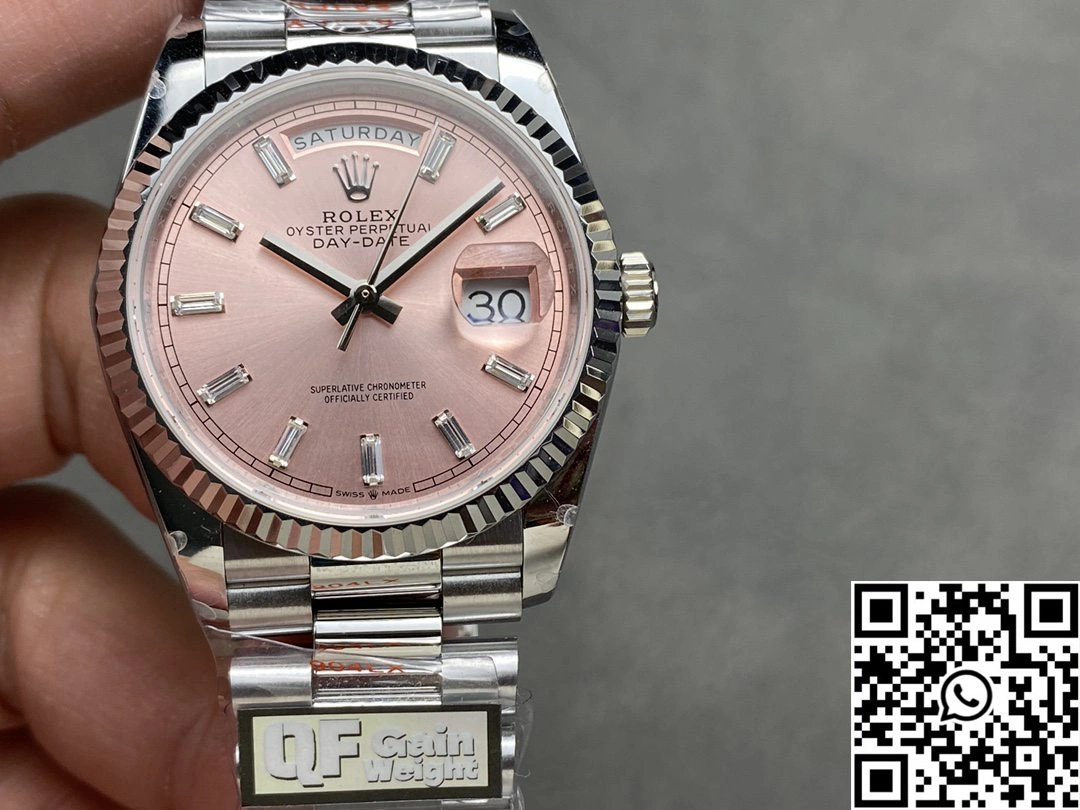 Snug Rolex Day Date 36mm M128239-0071 QF Factory v5 Tungsten Steel Pink Dial 933