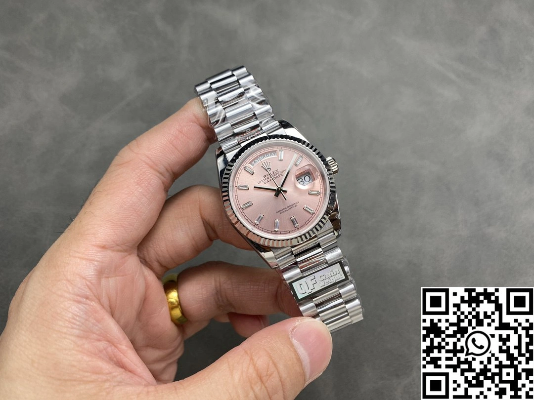 Snug Rolex Day Date 36mm M128239-0071 QF Factory v5 Tungsten Steel Pink Dial 933