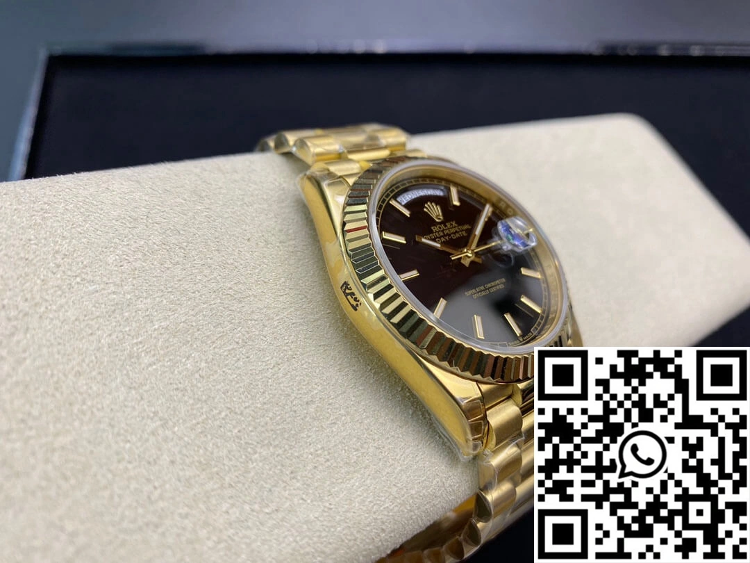 Efficient Rolex Day Date 40MM EW Factory Yellow Gold Black Dial 937