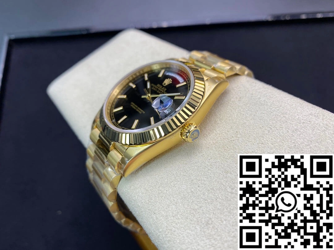 Efficient Rolex Day Date 40MM EW Factory Yellow Gold Black Dial 937