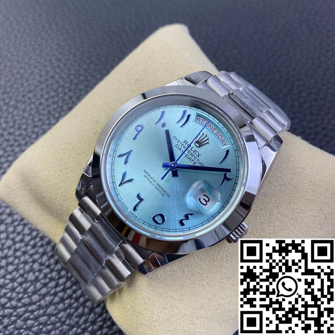 Rolex Day Date BP Factory Middle East Customization Stainless Steel Ice Blue Dial Durable 972