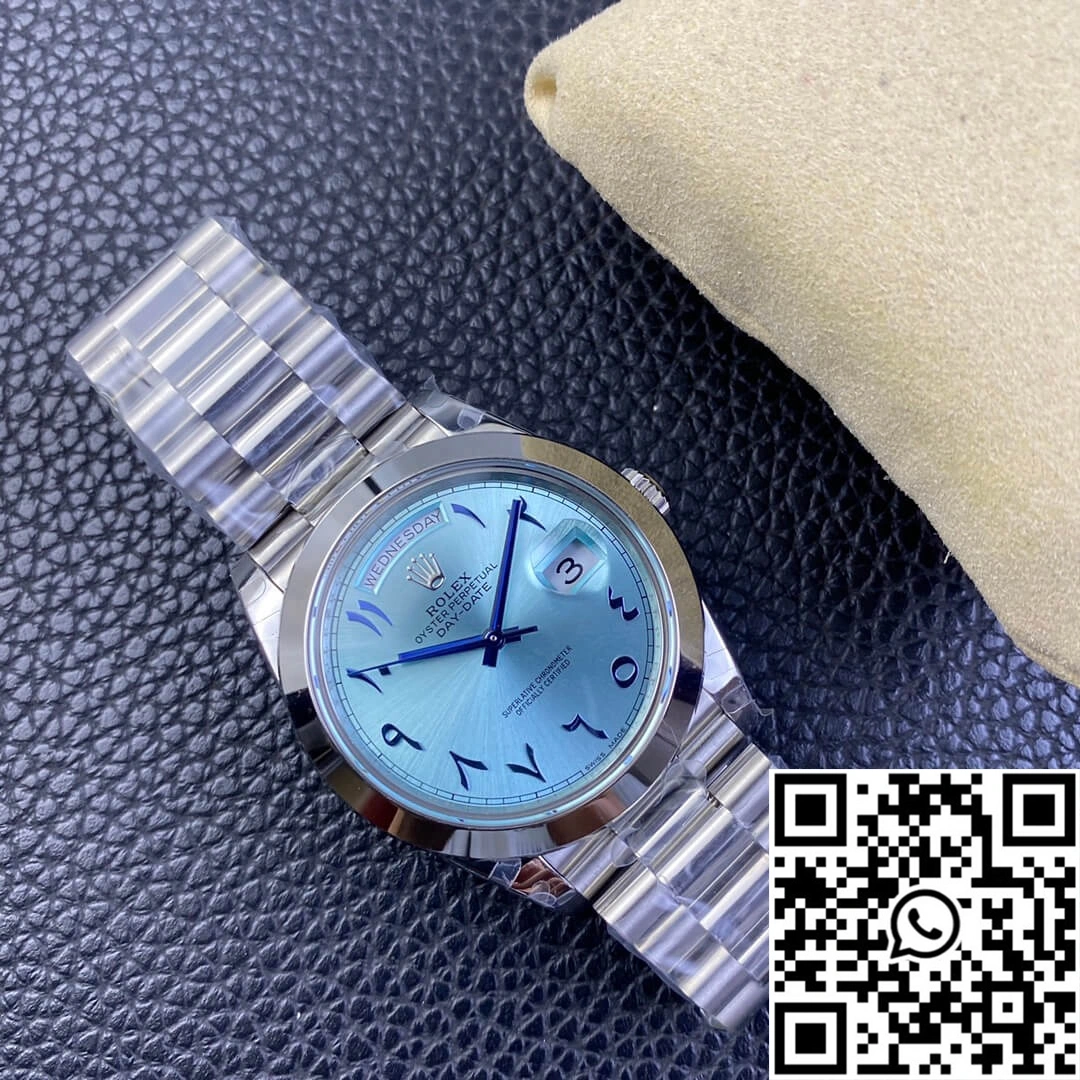 Rolex Day Date BP Factory Middle East Customization Stainless Steel Ice Blue Dial Durable 972