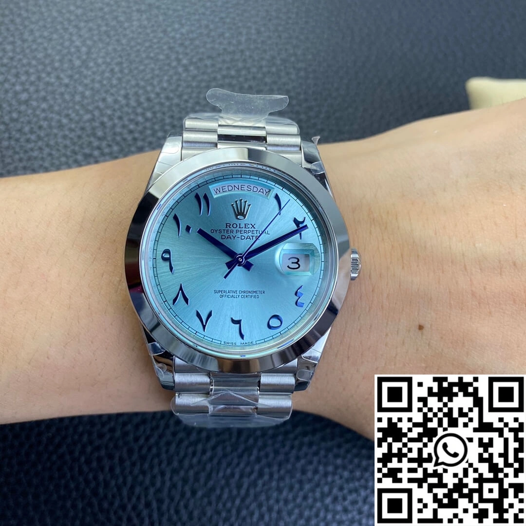 Rolex Day Date BP Factory Middle East Customization Stainless Steel Ice Blue Dial Durable 972