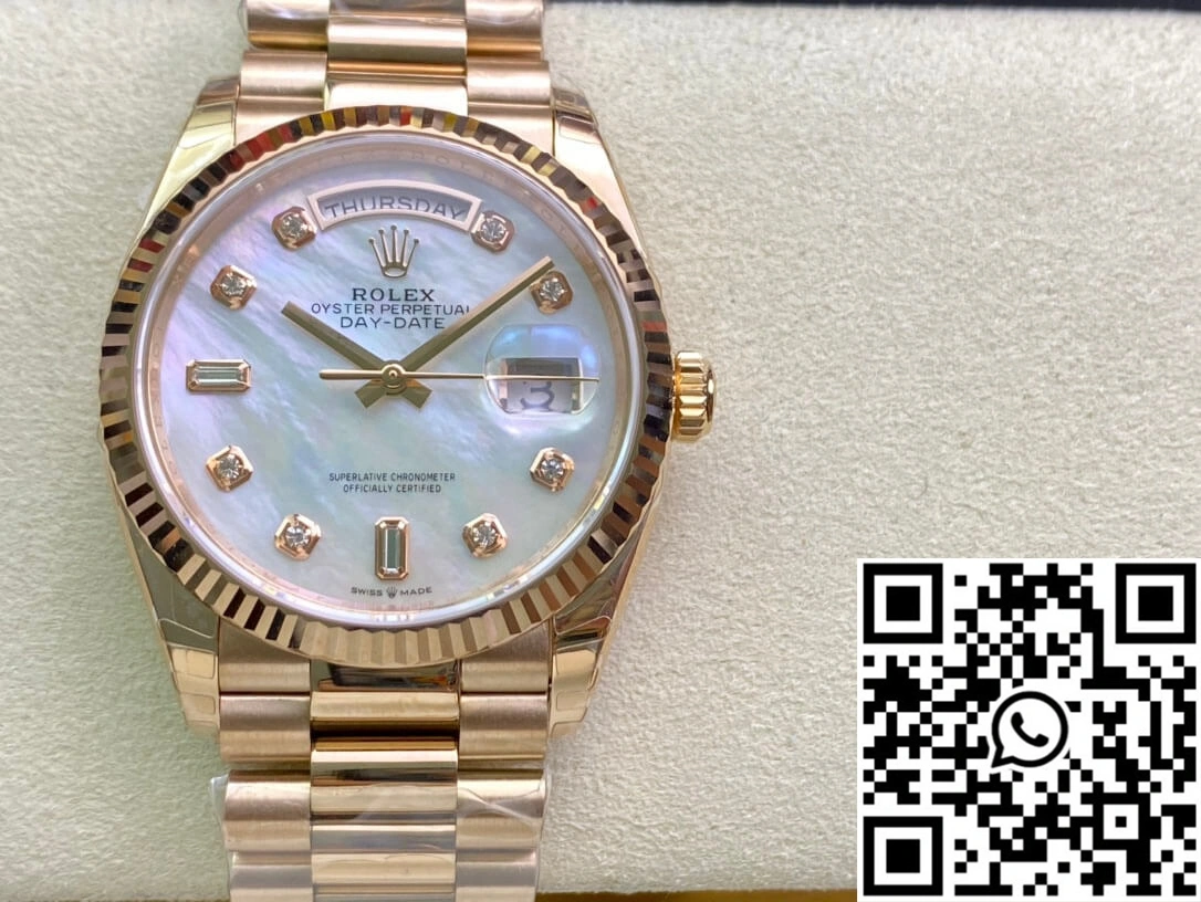 Rolex Day Date M128235-0029 EW Factory White Mother-Of-Pearl Dial Packable 936