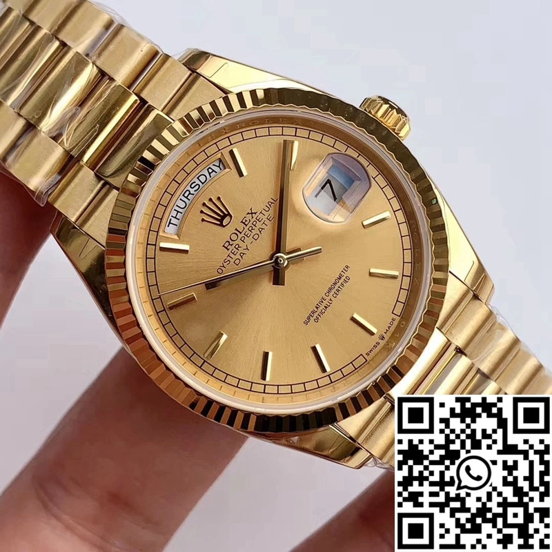 Colorful Rolex Day-Date M128238-0045 Yellow Gold EW Factory Champagne Dial 981