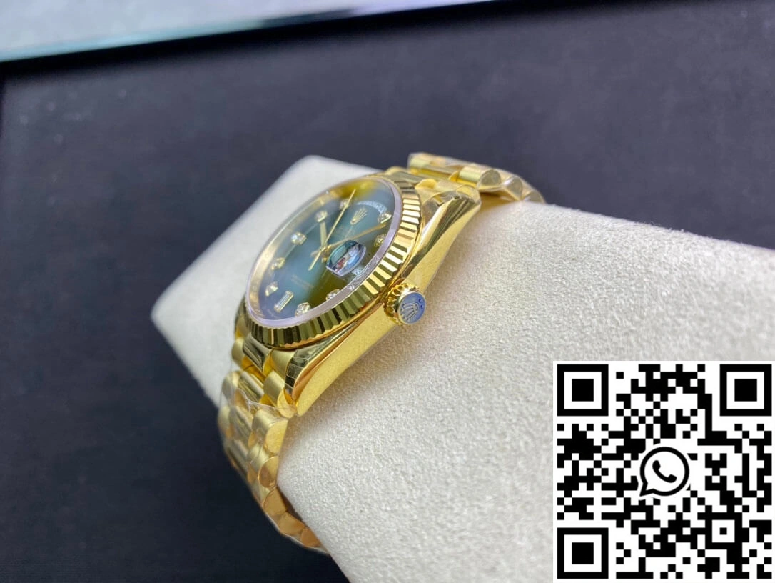 Contemporary Rolex Day-Date M128238-0069 Yellow Gold EW Factory Gradual Green Dial 1009