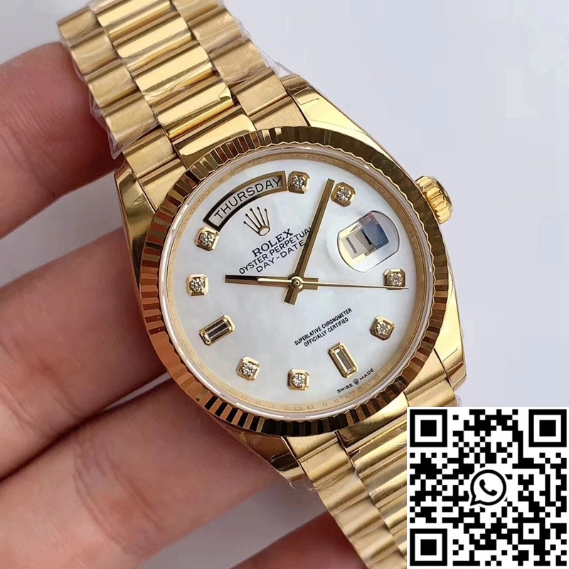 Rolex Day-Date M128238 EW Factory White Dial Diamond Time Scale Thermal 945