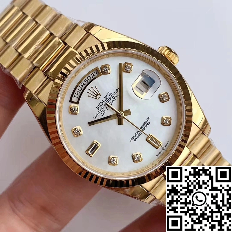 Rolex Day-Date M128238 EW Factory White Dial Diamond Time Scale Thermal 945