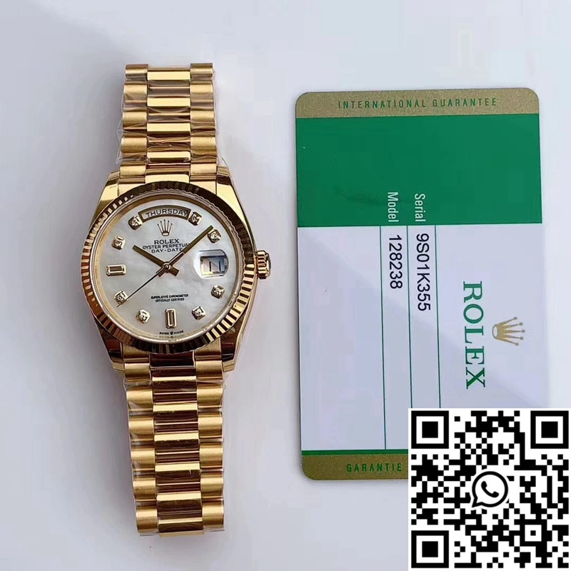Rolex Day-Date M128238 EW Factory White Dial Diamond Time Scale Thermal 945