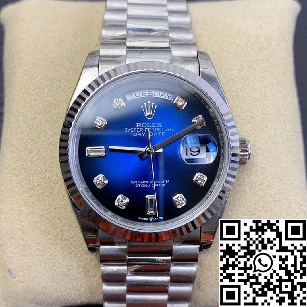 HighQuality Rolex Day-Date M128239-0023 EW Factory Diamond Gradient Blue Dial 1022