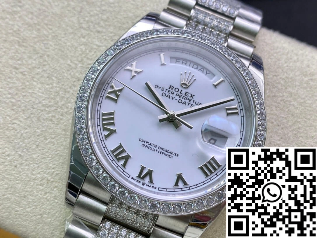 Rolex Day Date M128349RBR-0026 EW Factory Diamond-Set Bezel Stretchable 990