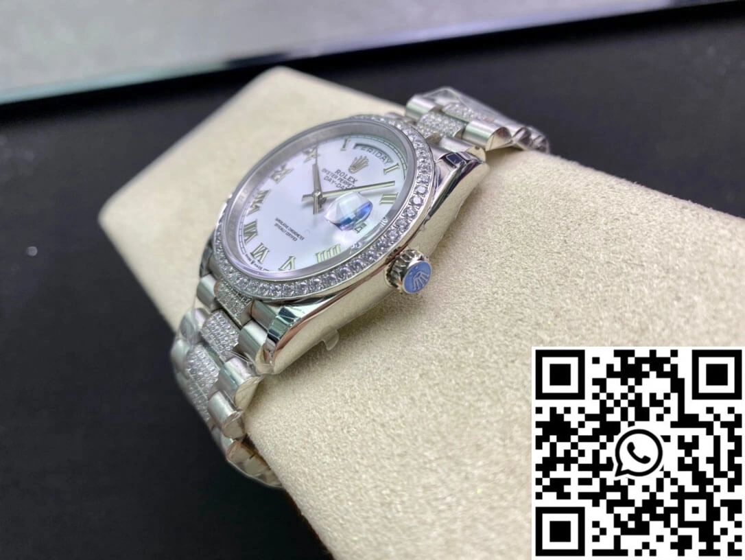 Rolex Day Date M128349RBR-0026 EW Factory Diamond-Set Bezel Stretchable 990