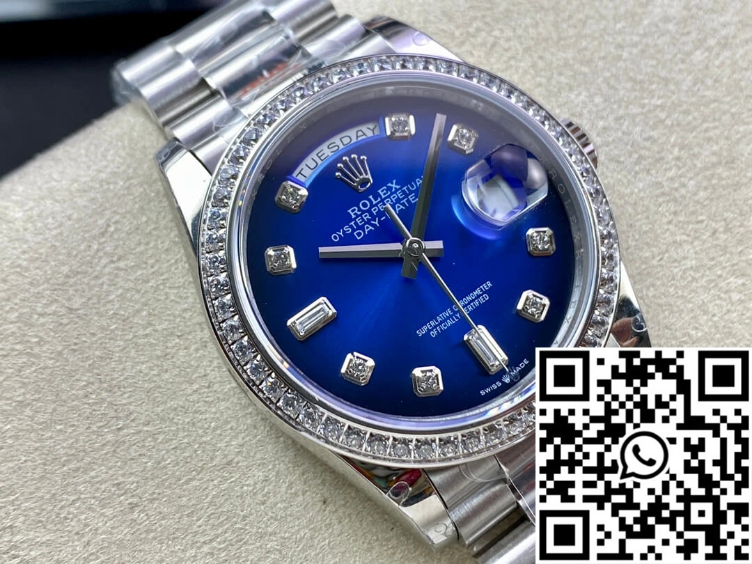 Rolex Day Date M128396TBR-0008 36MM GM Factory Diamond Blue Dial Practical 971