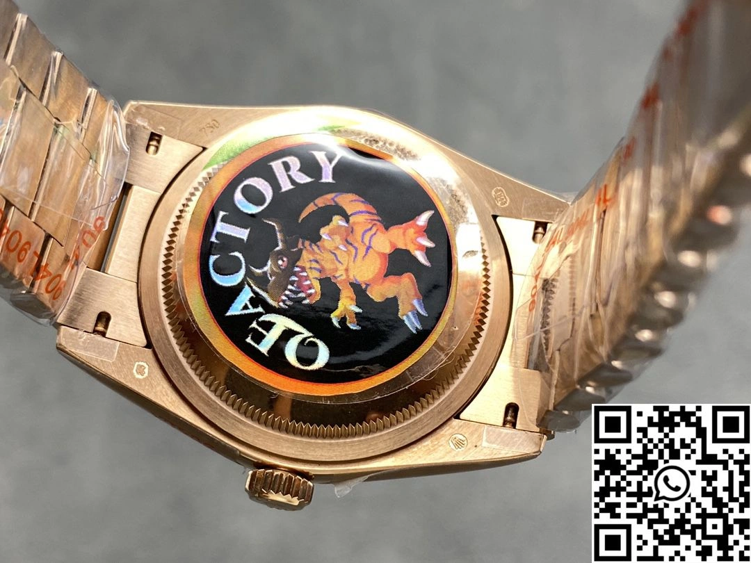 Breathable Rolex Day Date M228235-0004 QF Factory v5 Tungsten Steel Rose Gold Silver Dial 938