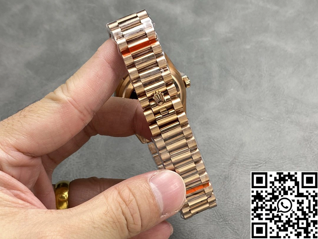 Breathable Rolex Day Date M228235-0004 QF Factory v5 Tungsten Steel Rose Gold Silver Dial 938