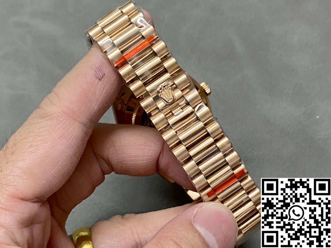 Rolex Day Date M228235-0025 QF Factory v5 Tungsten Steel Rose Gold Green Dial Functional 1006