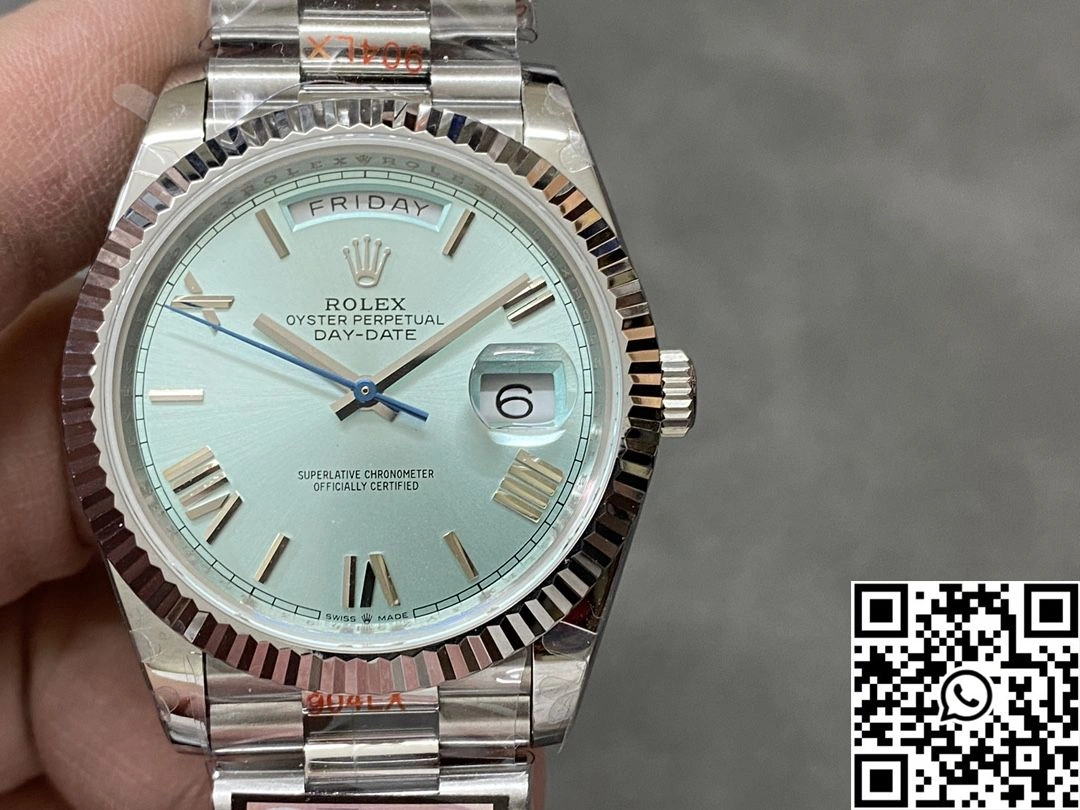 Rolex Day Date M228236-0012 QF Factory v5 Tungsten Steel Blue Dial Trendy 979