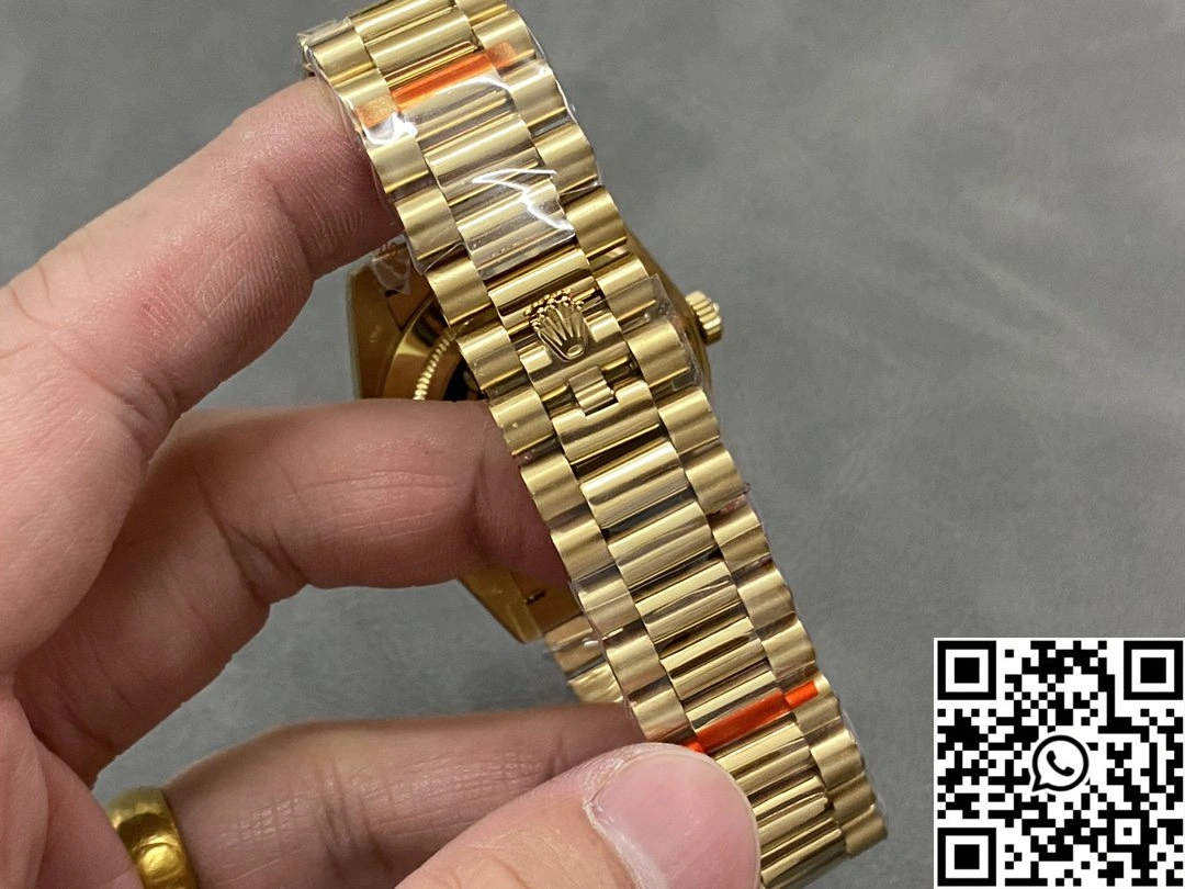 Rolex Day Date M228238-0005 QF Factory v5 Tungsten Steel Gold Dial Diamond Hourmarker SmoothTexture 983