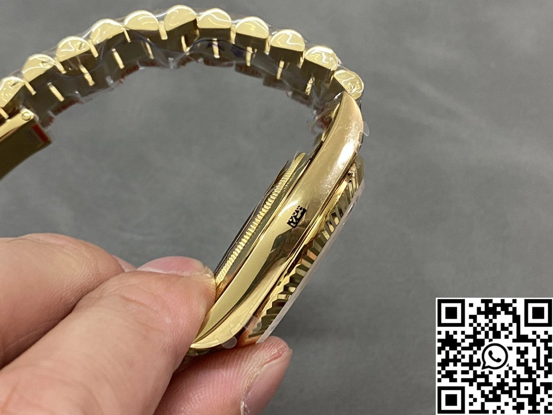 Rolex Day Date M228238-0005 QF Factory v5 Tungsten Steel Gold Dial Diamond Hourmarker SmoothTexture 983