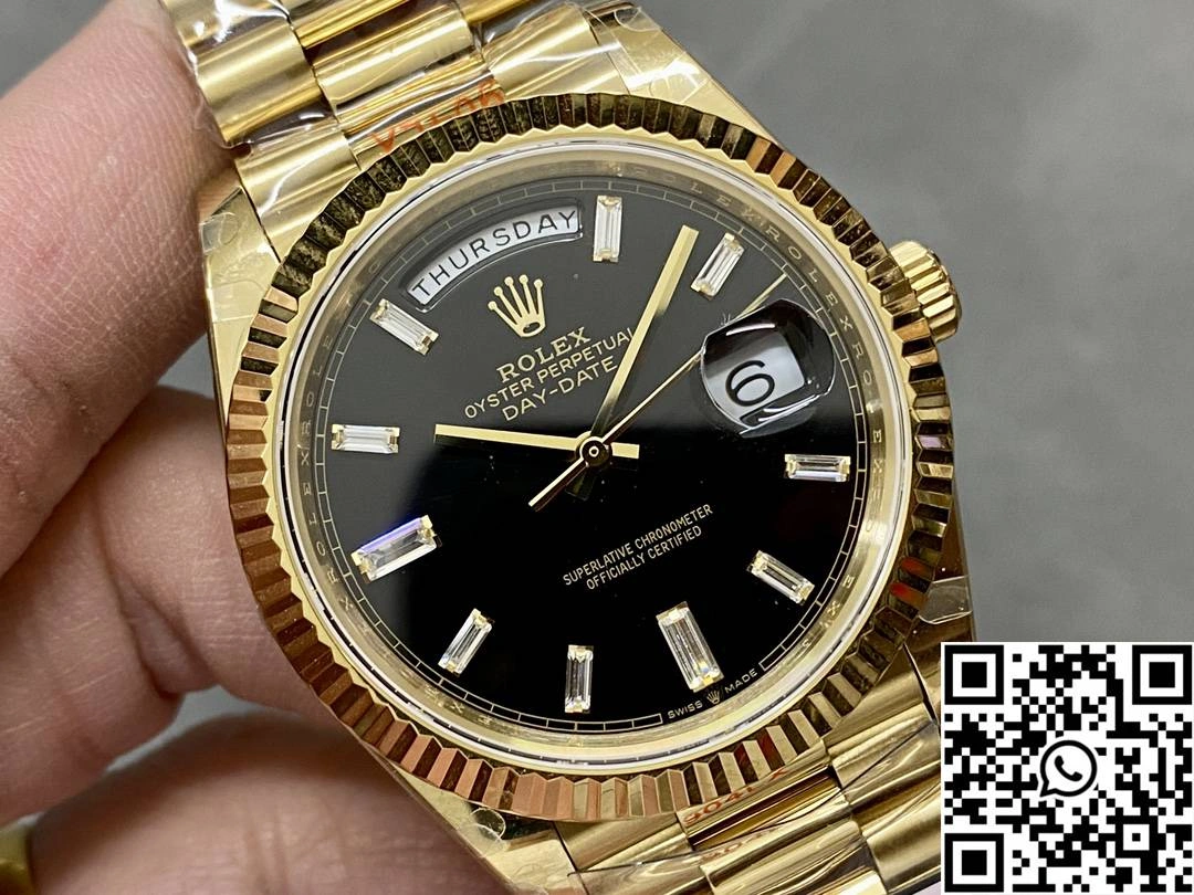 Packable Rolex Day Date M228238-0059 QF Factory v5 Tungsten Steel Black Dial Diamond Hourmarker 950