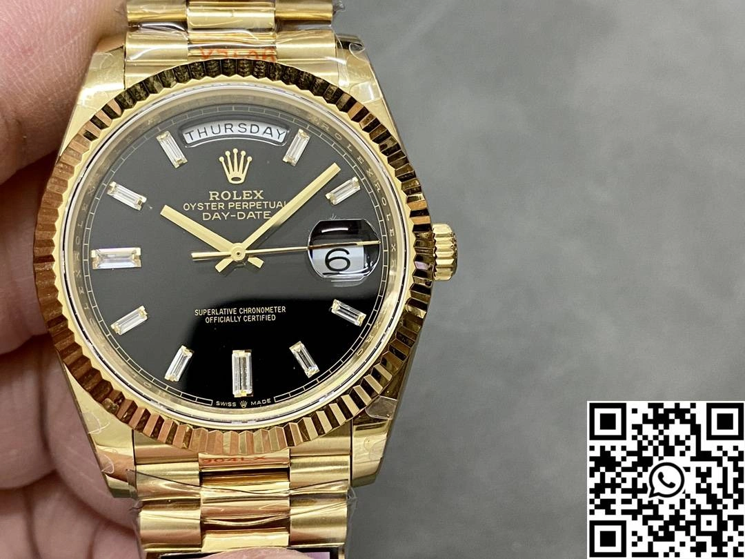 Packable Rolex Day Date M228238-0059 QF Factory v5 Tungsten Steel Black Dial Diamond Hourmarker 950