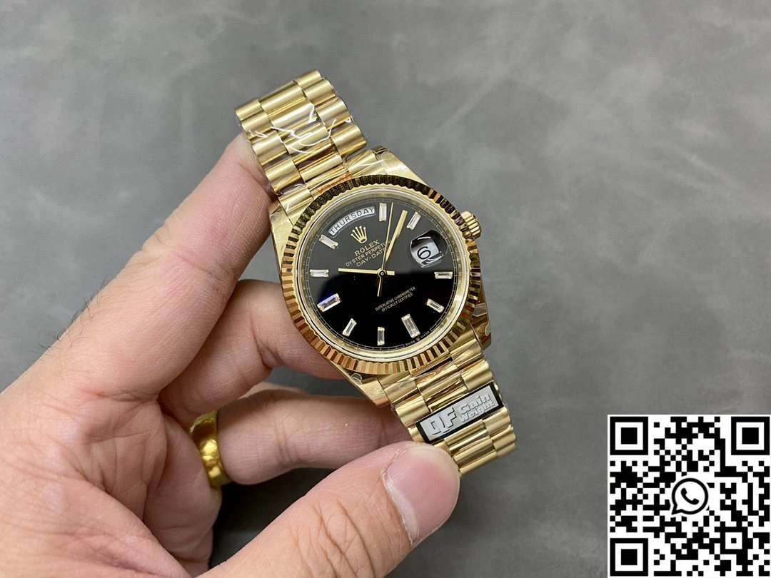 Packable Rolex Day Date M228238-0059 QF Factory v5 Tungsten Steel Black Dial Diamond Hourmarker 950