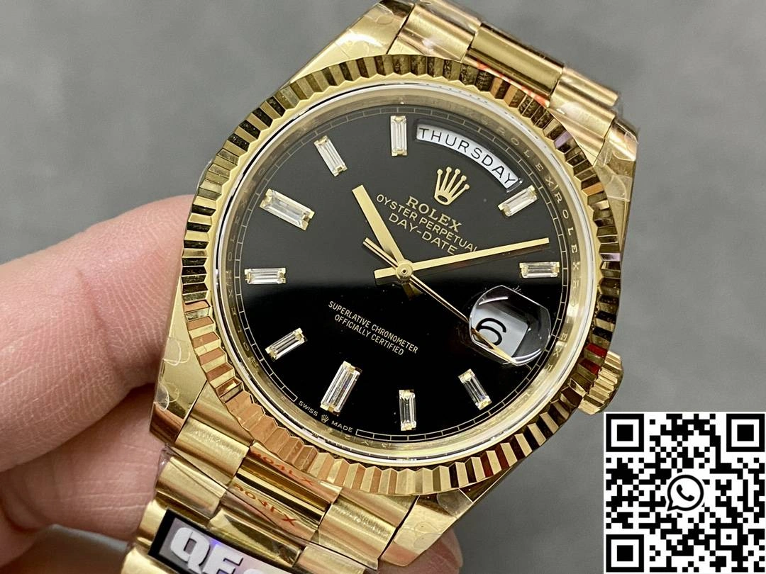 Packable Rolex Day Date M228238-0059 QF Factory v5 Tungsten Steel Black Dial Diamond Hourmarker 950