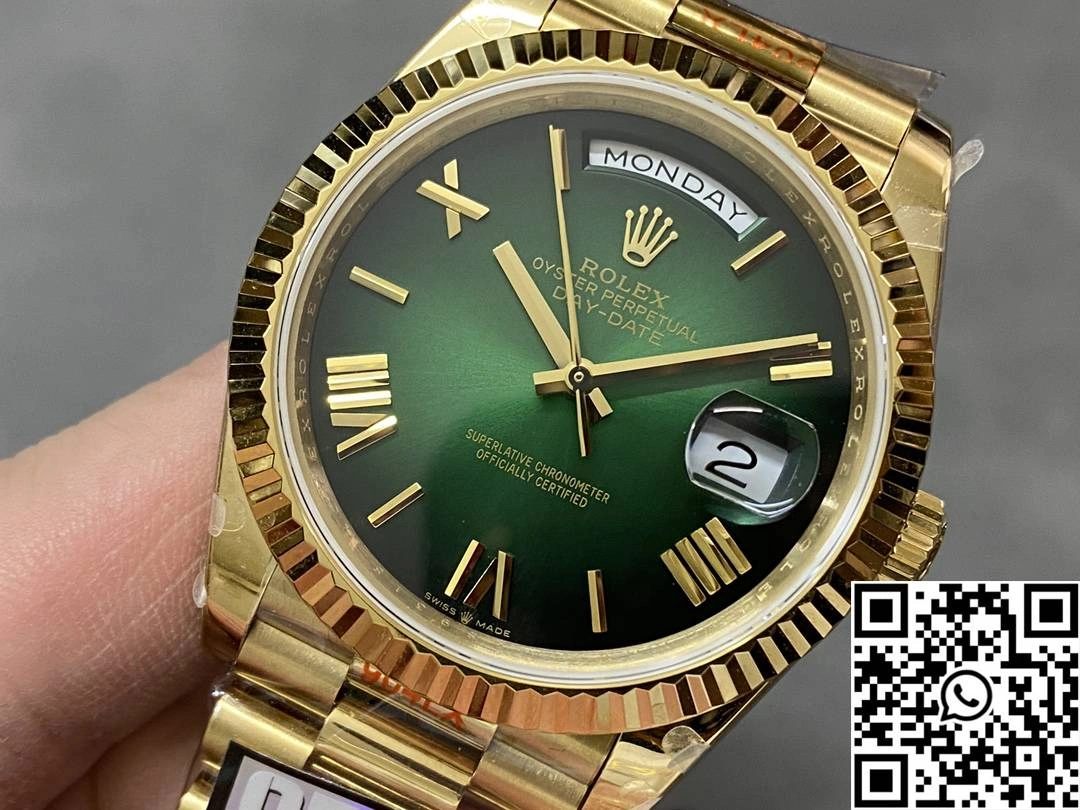 Bold Rolex Day Date M228238-0069 QF Factory v5 Tungsten Steel Green Dial 1023