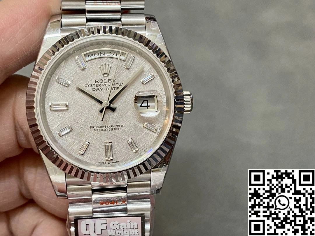 Rolex Day Date M228239-0055 QF Factory v5 Tungsten Steel Meteorite Dial Diamond Hourmarker Attractive 1001