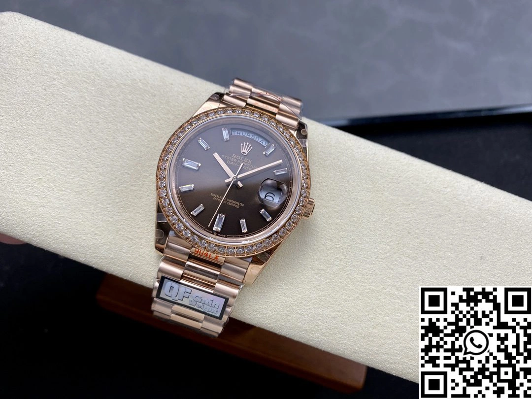 Stylish Rolex Day Date M228345rbr-0006 QF Factory v5 Tungsten Steel Chocalate Dial 965