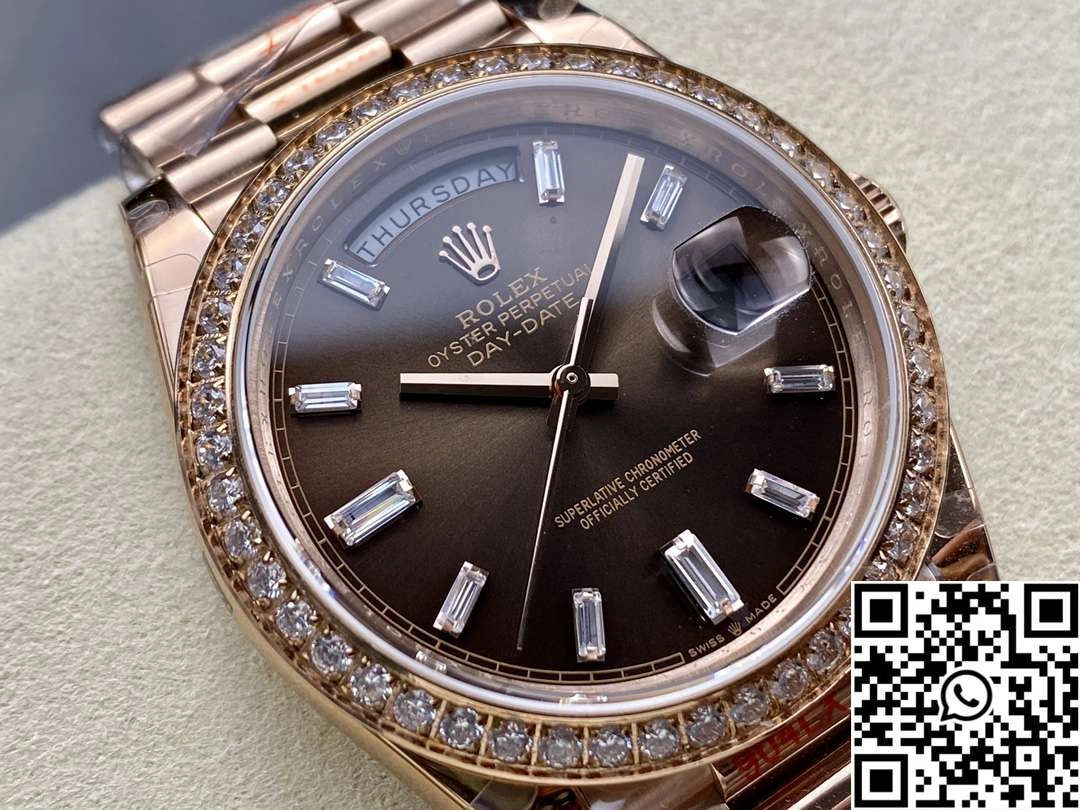Stylish Rolex Day Date M228345rbr-0006 QF Factory v5 Tungsten Steel Chocalate Dial 965