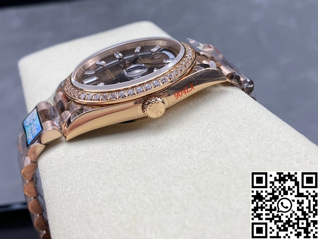 Stylish Rolex Day Date M228345rbr-0006 QF Factory v5 Tungsten Steel Chocalate Dial 965