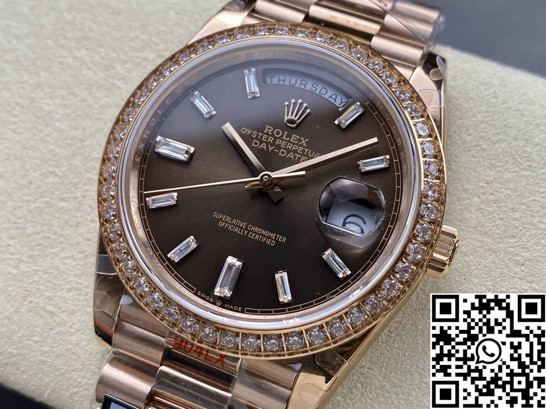 Stylish Rolex Day Date M228345rbr-0006 QF Factory v5 Tungsten Steel Chocalate Dial 965
