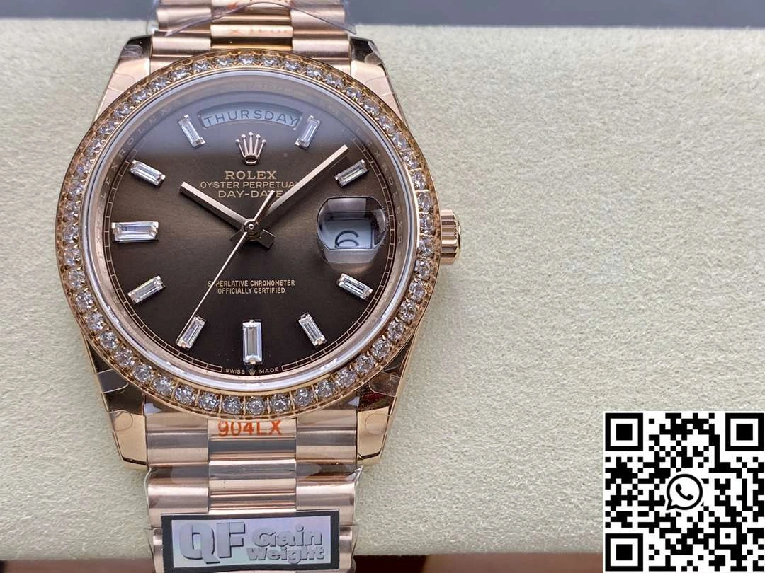 Stylish Rolex Day Date M228345rbr-0006 QF Factory v5 Tungsten Steel Chocalate Dial 965