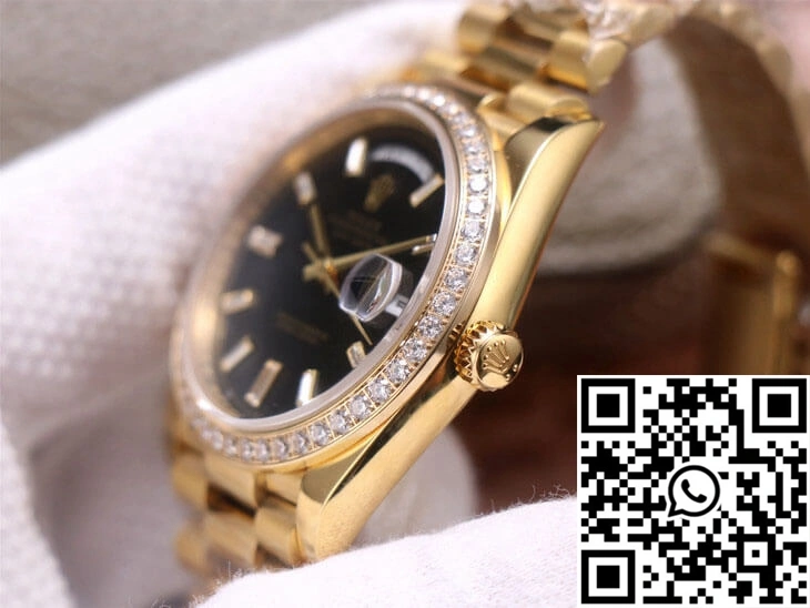Supportive Rolex Day-Date M228348RBR-0001 EW Factory Yellow Gold Black Dial 969