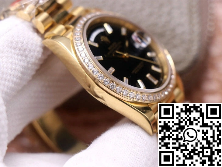 Supportive Rolex Day-Date M228348RBR-0001 EW Factory Yellow Gold Black Dial 969