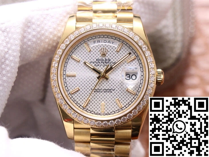 GoodFit Rolex Day-Date M228348RBR-0005 EW Factory Silver Dial 1024